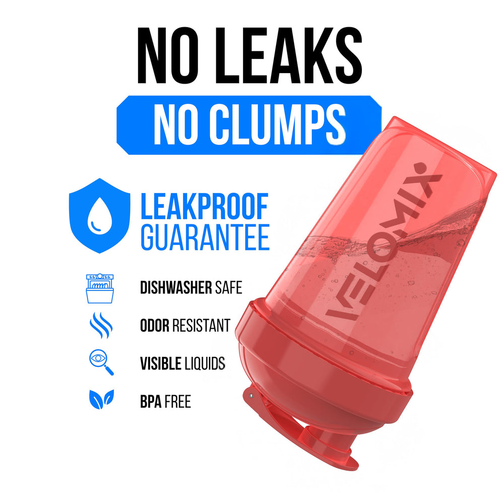 VELOMIX 2-pack 20oz shaker side view, ideal for multi-use at gym or office.