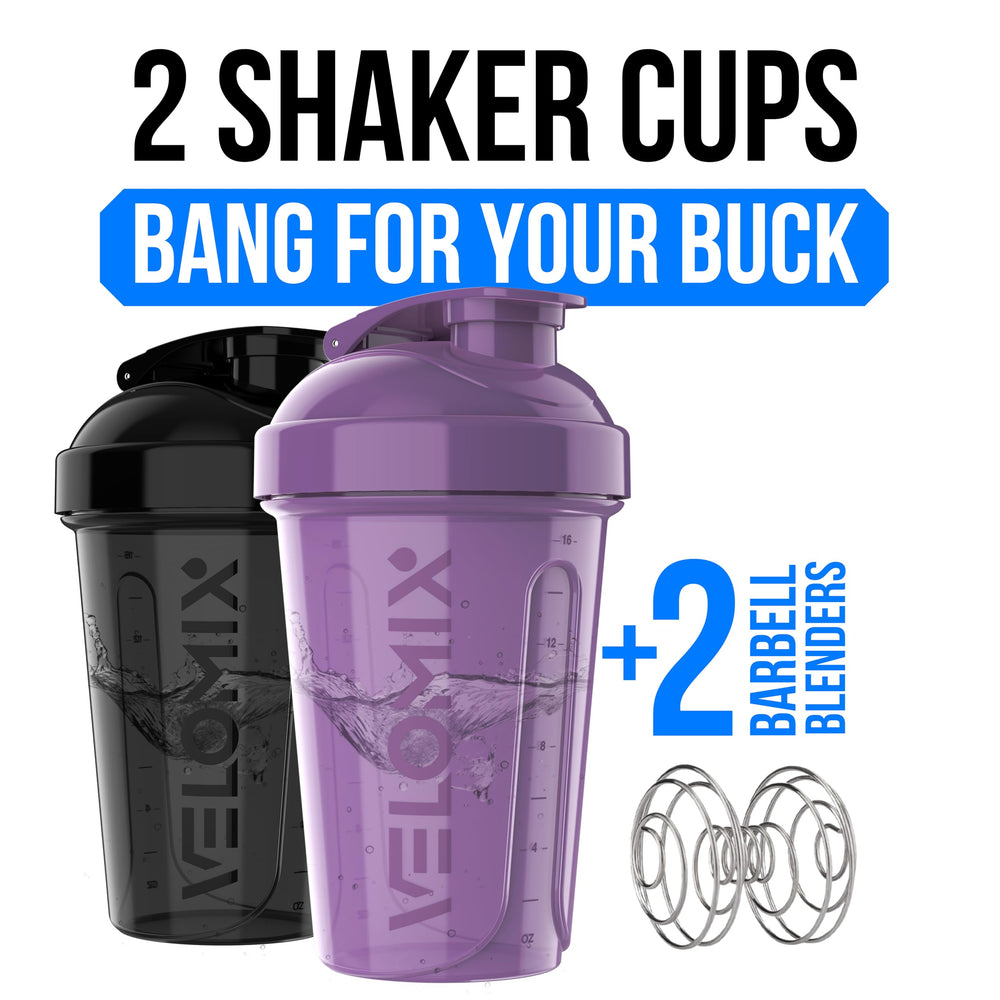 Velomix shaker lid close-up showing a secure cap for leak-proof performance.