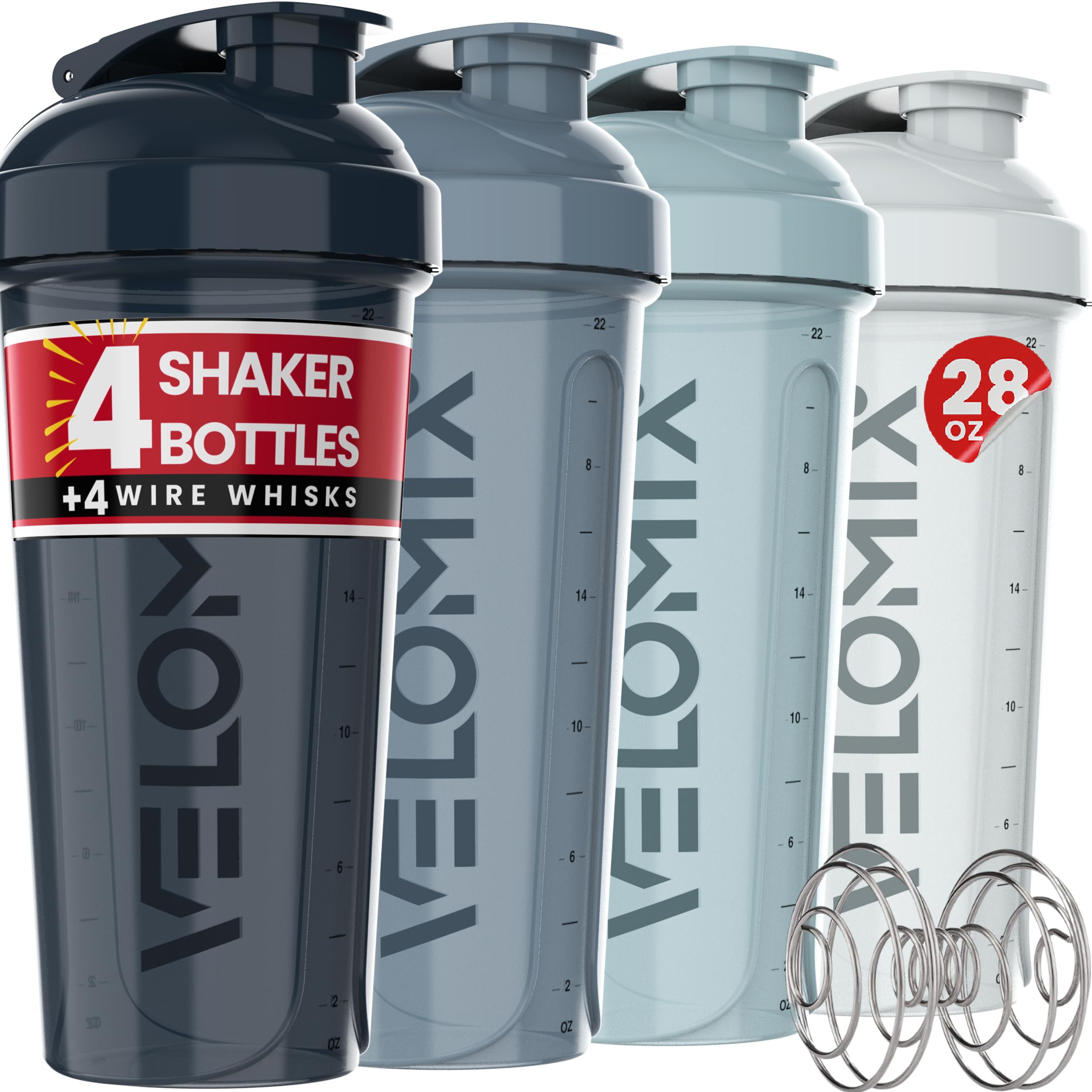 Velomix Aqua Depths bottle with secure twist lid for mess-free shakes.