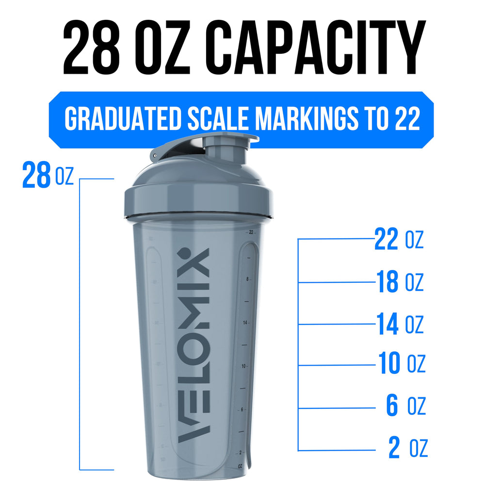 Velomix Aqua Depths bottle showing clear measurement marks for portioning.