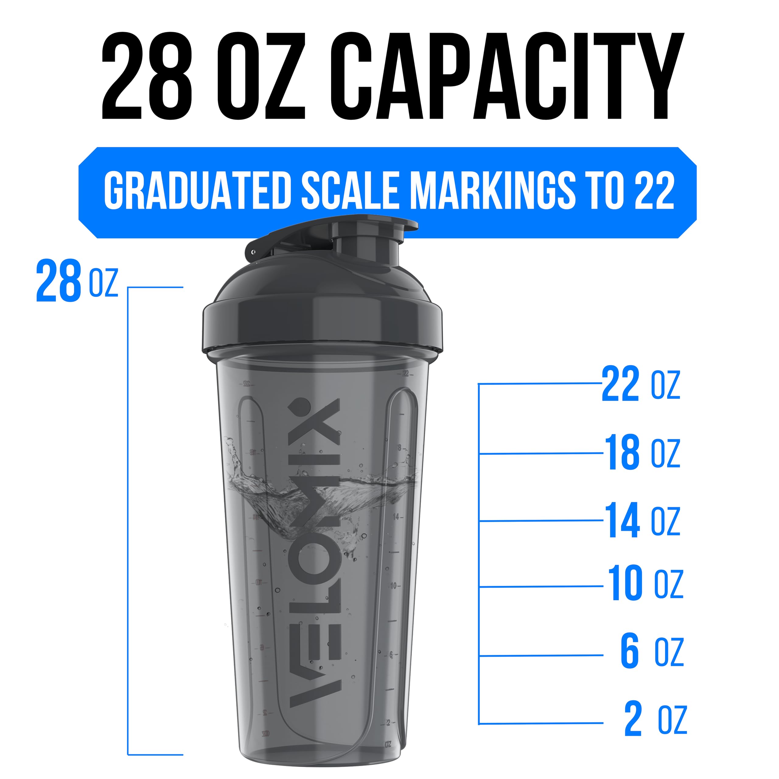 Velomix durable protein shaker bottle built for daily use.