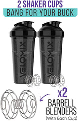 VELOMIX durable shaker bottle close-up showcases rugged construction.