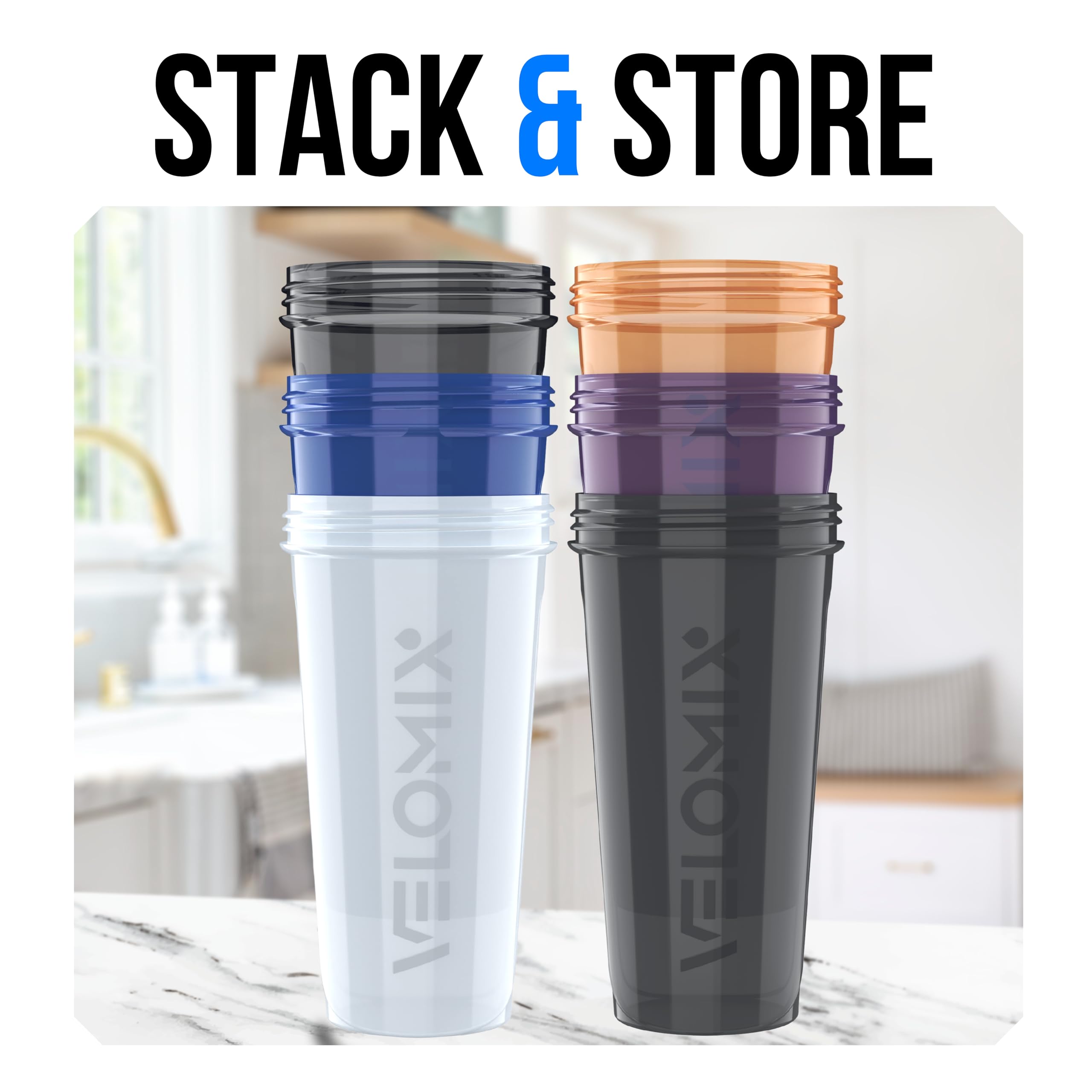 Velomix easy-clean shaker bottle for quick rinsing after workouts.