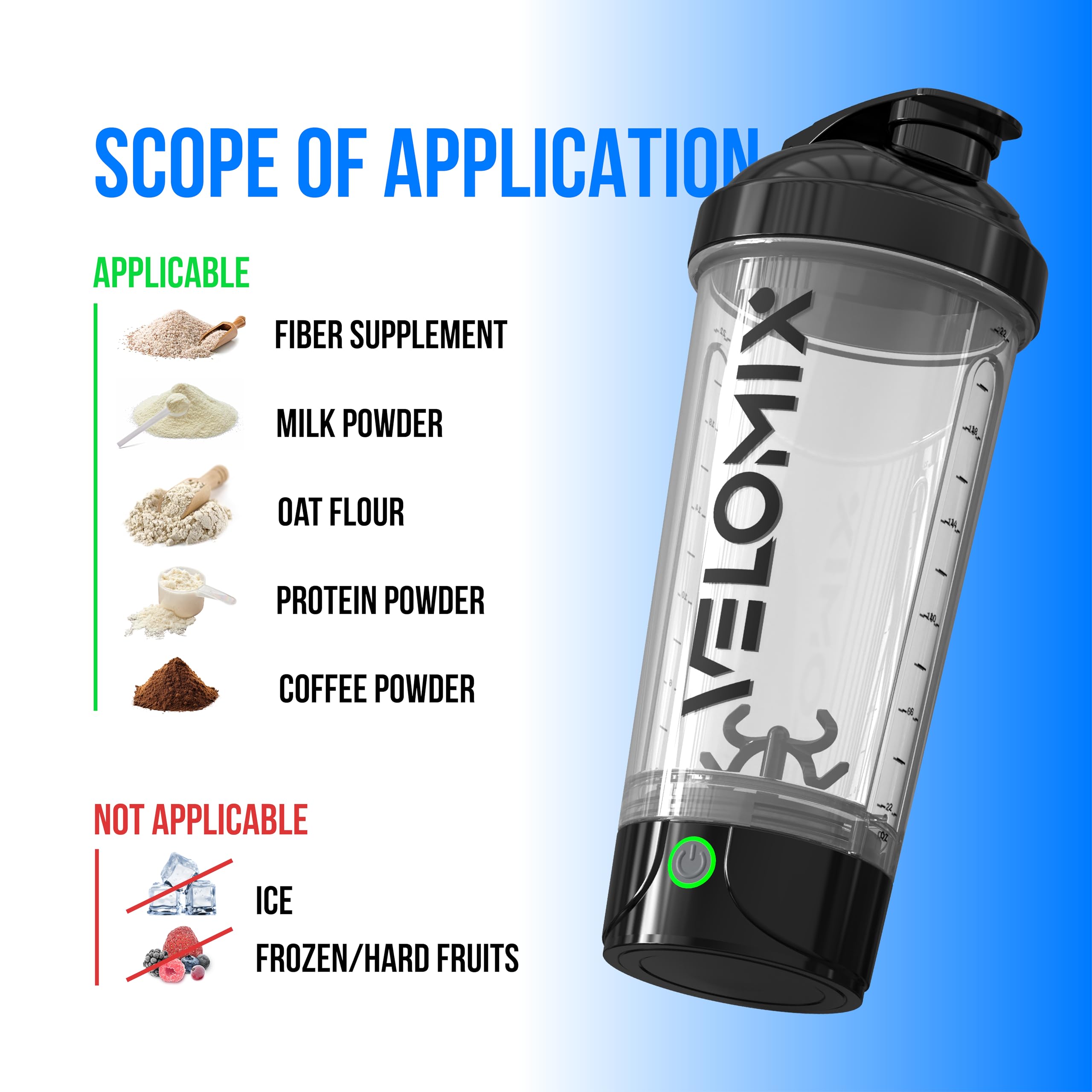 Velomix on-the-go use supports quick post-workout nourishment.