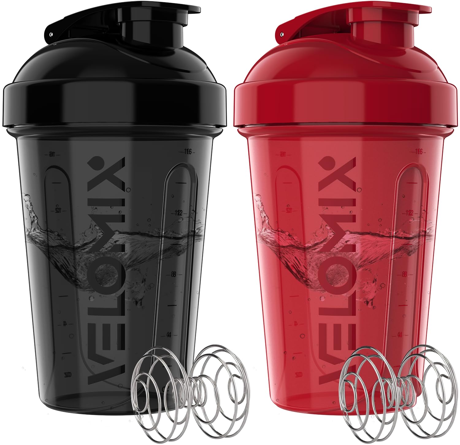 Velomix 20 oz shaker bottle front view, ideal for on-the-go protein shakes.