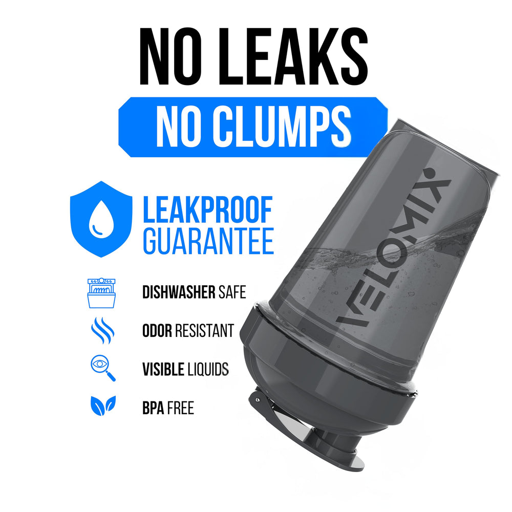 Velomix leak-proof cap ensures spill-free transport during workouts