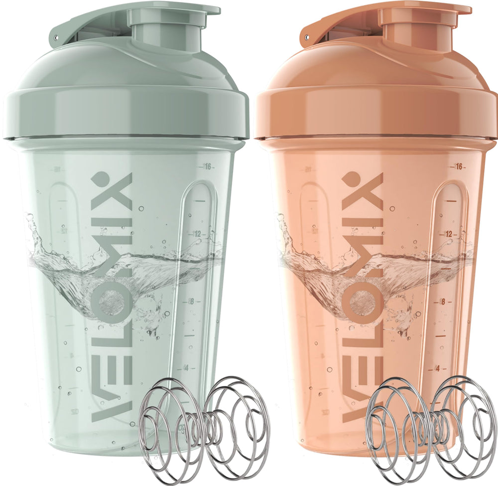 VELOMIX Mint Glow 20oz shaker bottle with leak-proof design for workouts.