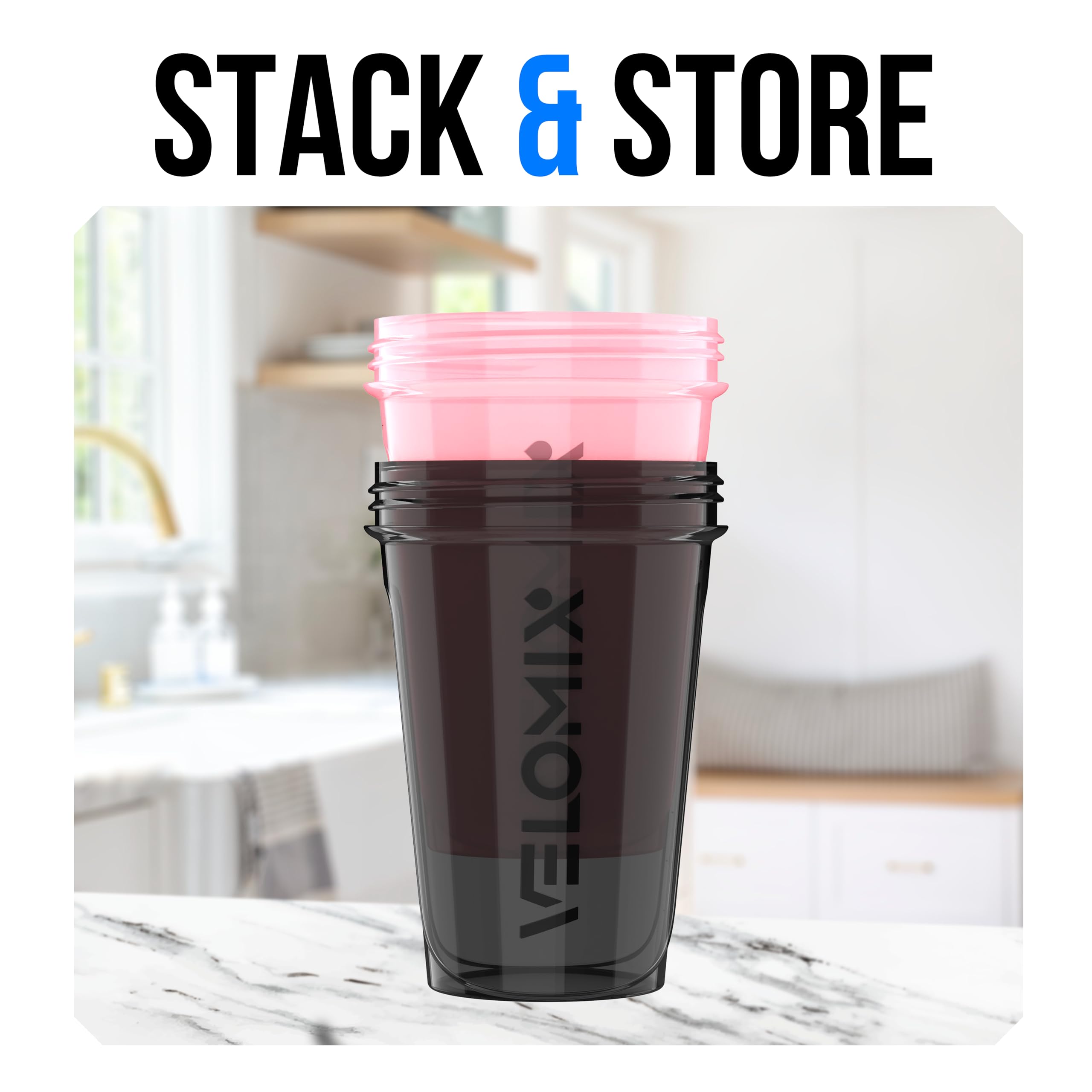 Shaker ready for gym bag use, compact and portable