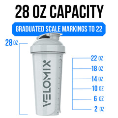 VELOMIX stainless steel shaker ball blends smoothly for lump-free shakes.