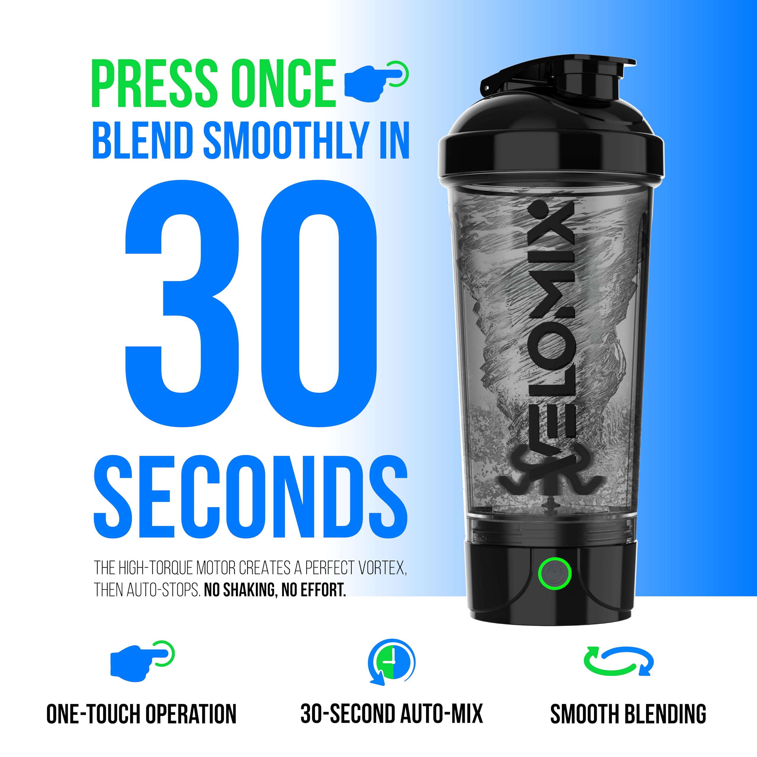 Velomix Veloblade technology blends powder to silky shakes