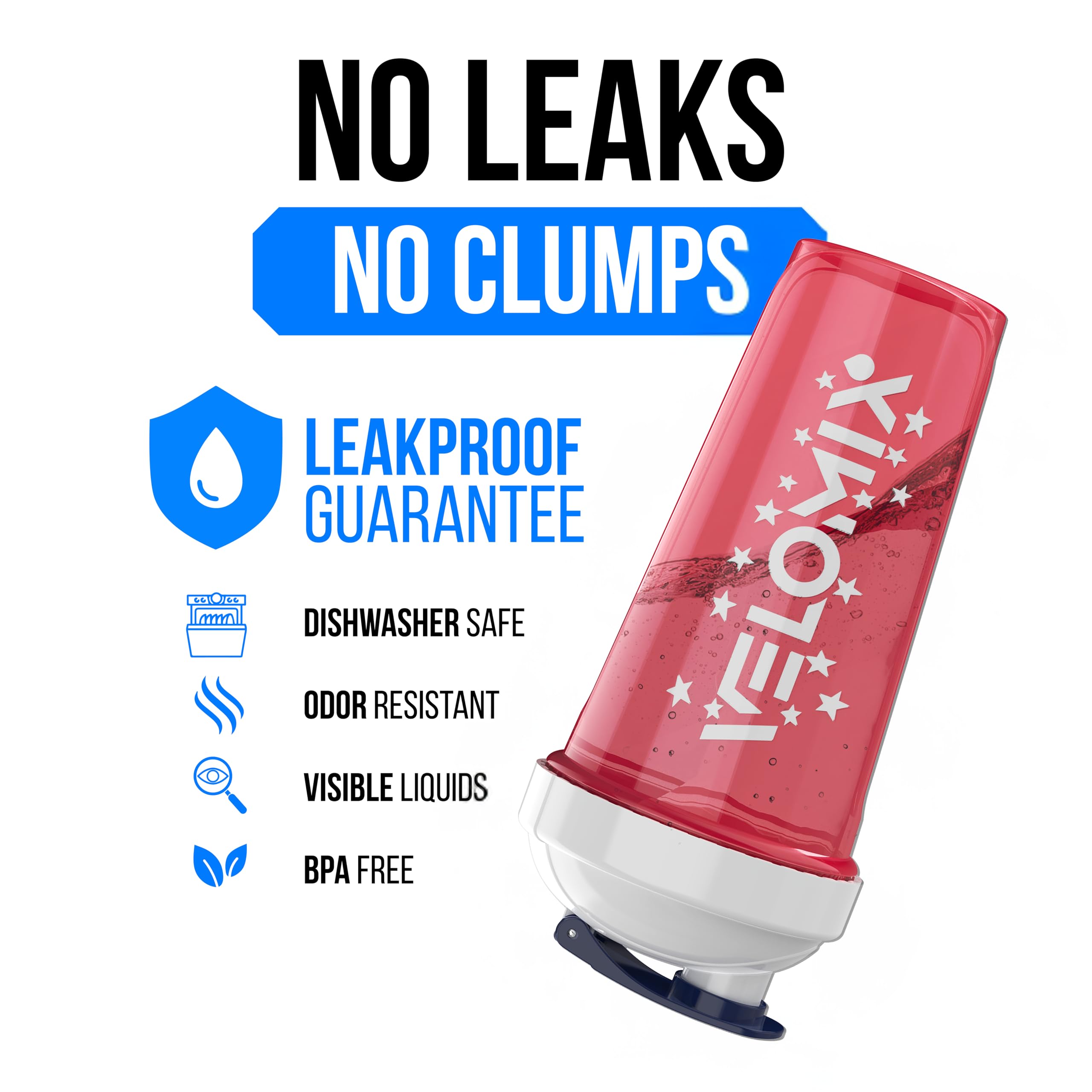 VELOMIX 2x wire whisk included boosts smooth texture for shakes.