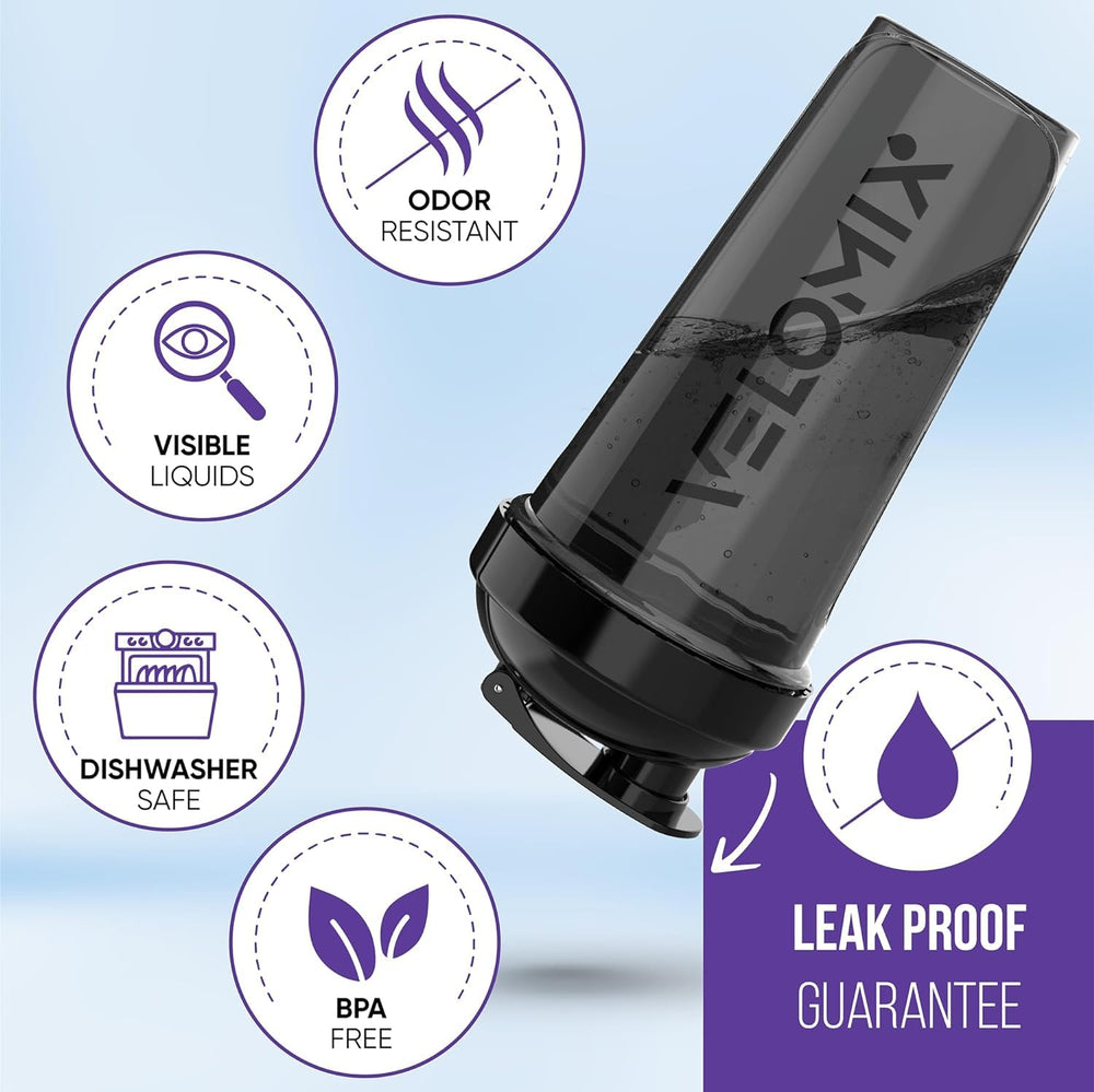 VELOMIX wire whisk inside for smooth blends in every shake.