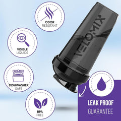 VELOMIX wire whisk inside for smooth blends in every shake.