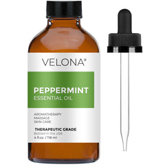 Velona Peppermint Oil bottle pour for crisp, refreshing aroma.