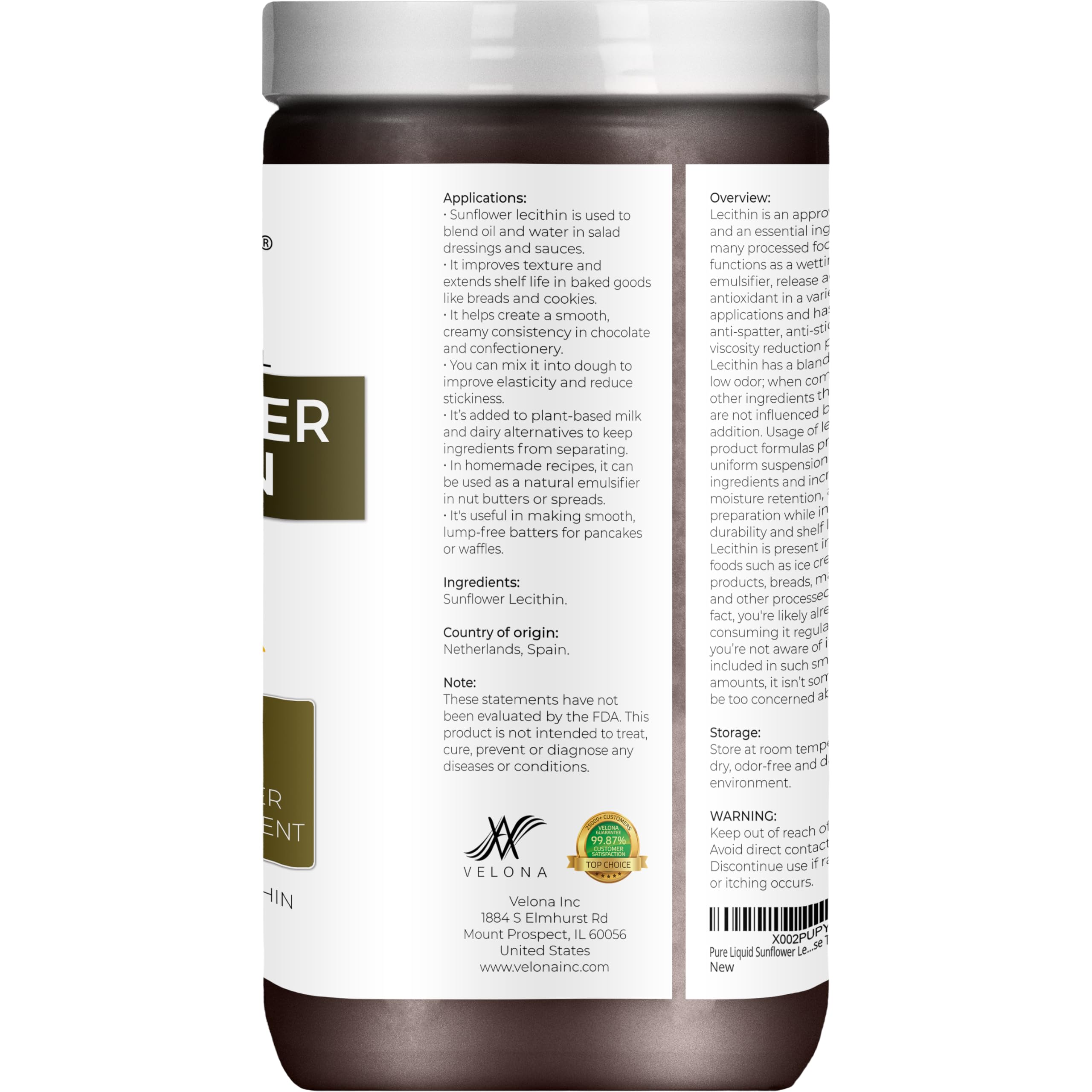 Velona lecithin used in skincare for hydration and softness