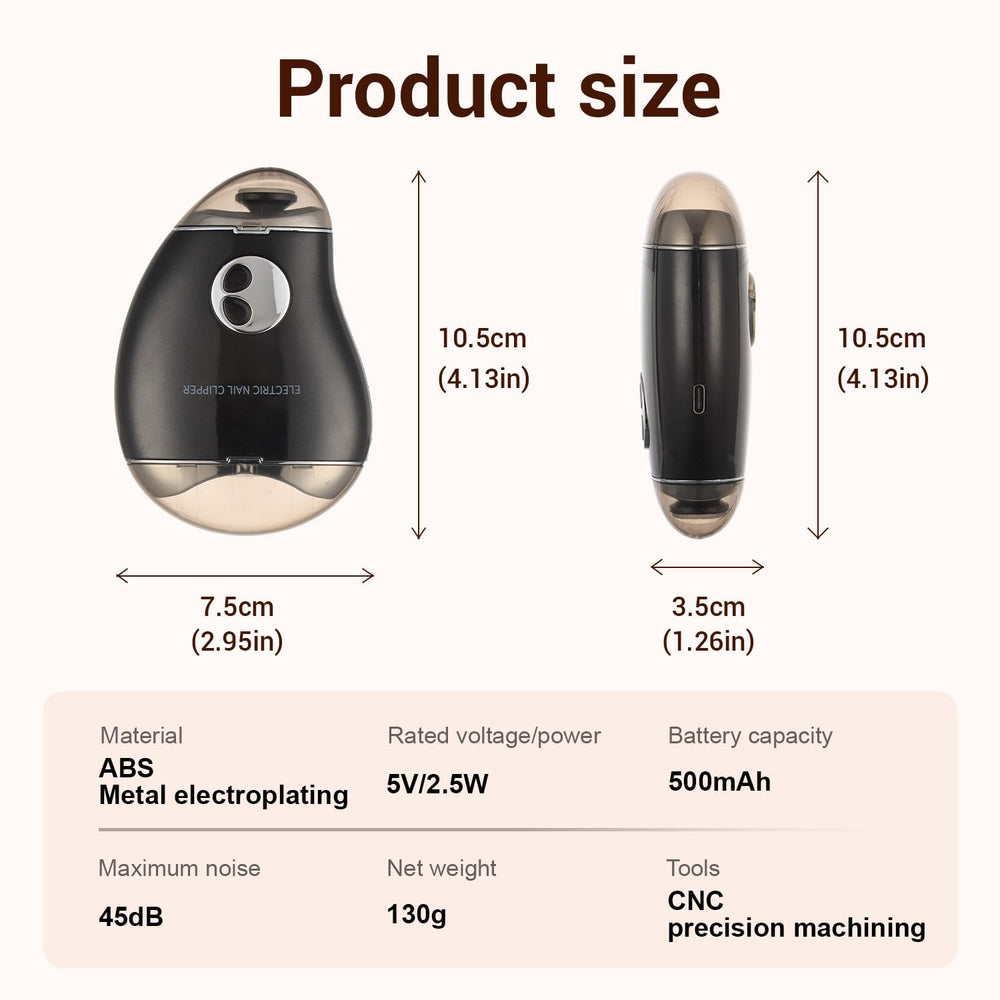VeloxM mango-shaped clipper operates with low noise for peaceful home or clinic use.