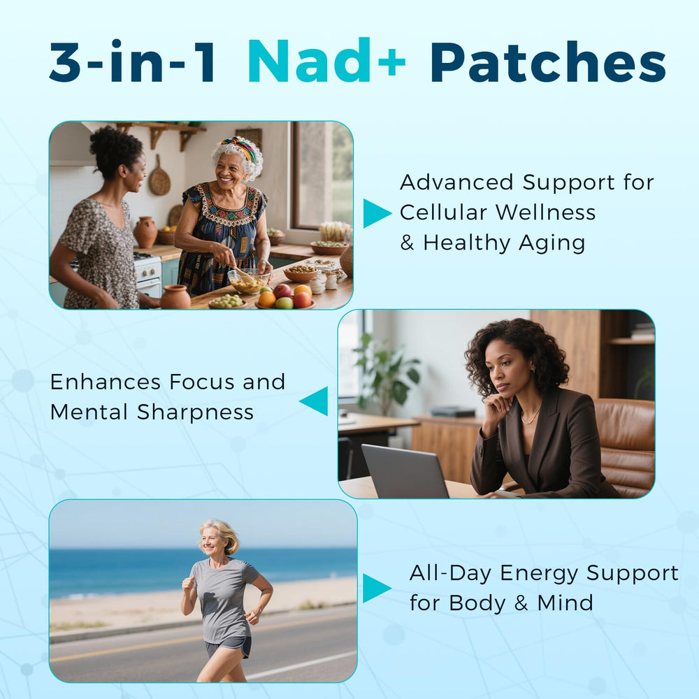 Velzara NAD+ patches deliver nutrients gradually throughout the day.