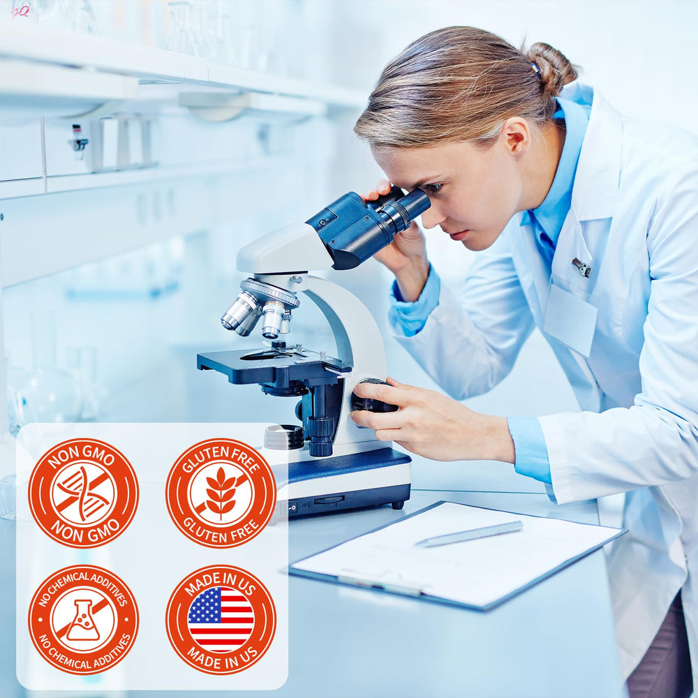 Label image showing gluten-free, gelatin-free, and pectin-based formula.