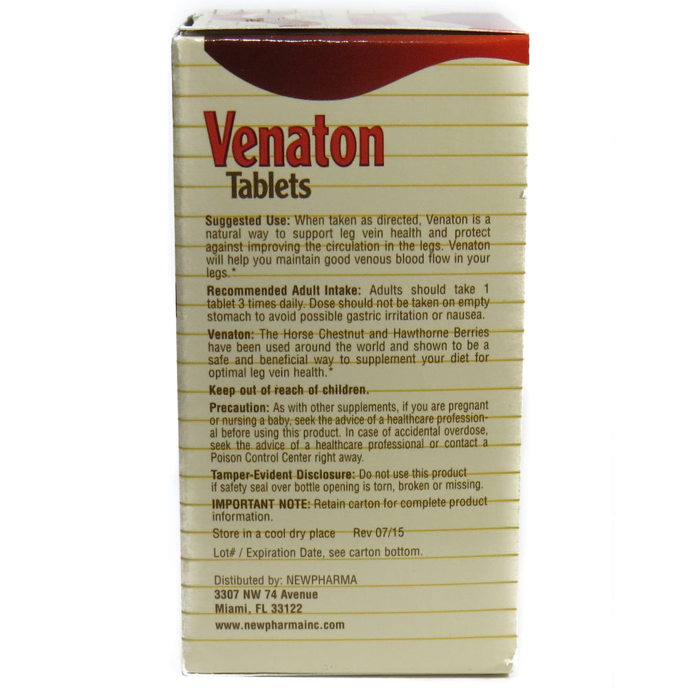 Close-up of Venaton tablets reveals texture for easy swallowing.