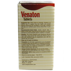 Close-up of Venaton tablets reveals texture for easy swallowing.