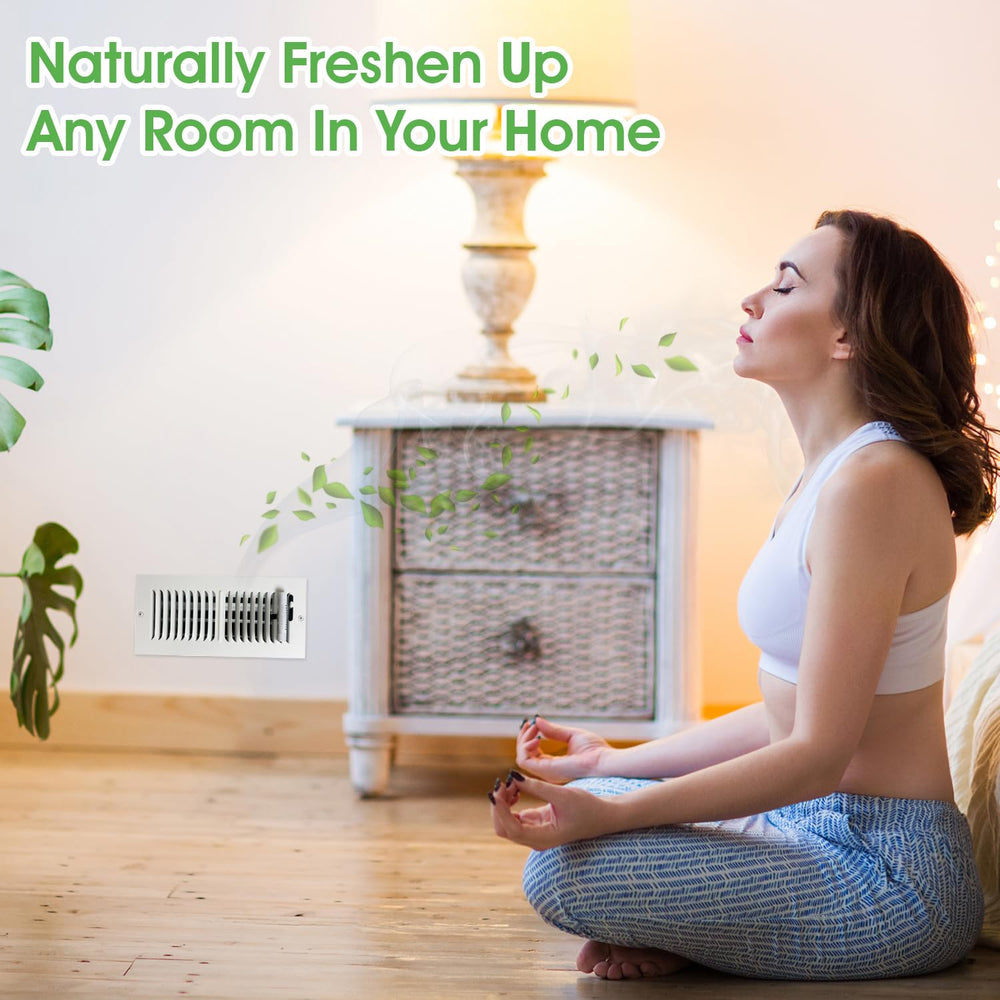 Vent Scent diffuser design blends with decor and provides steady aroma.