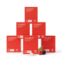 Ventamin Clear It berry sachet pack ready for daily skin detox