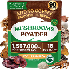 Venture Pal 16-in-1 mushroom powder bottle highlights daily wellness benefits