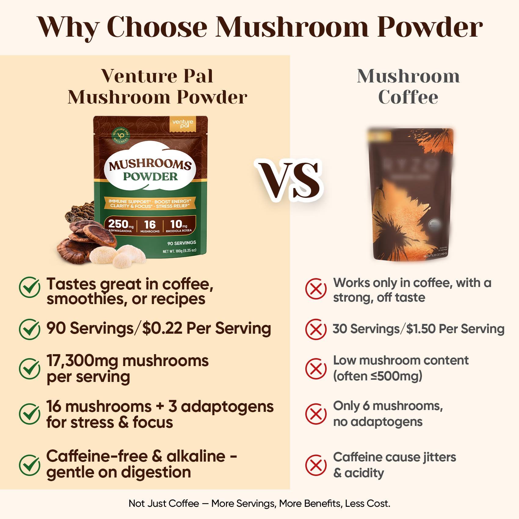 Venture Pal 16-in-1 mushroom powder scoop shows convenient serving size
