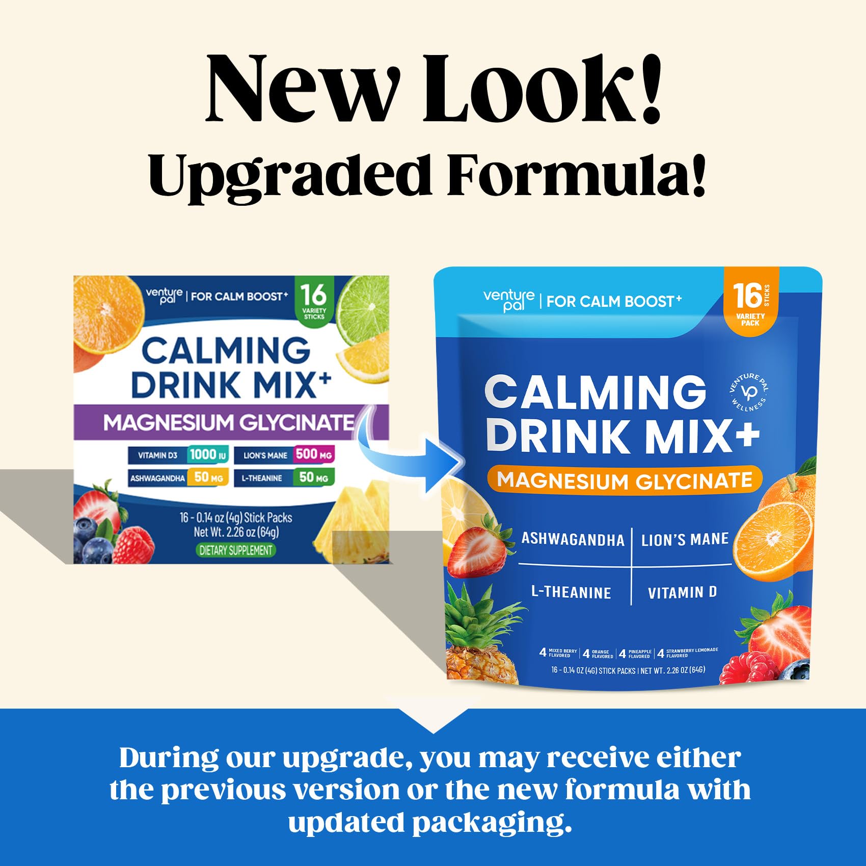 Dissolving Venture Pal Calm Drink Mix powder in water for a refreshing sip.