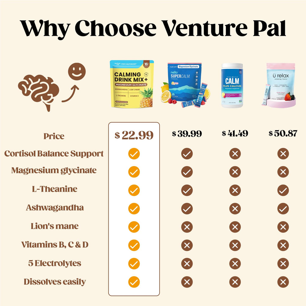 Venture Pal scoop and sachets for on-the-go relaxation.