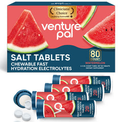 Venture Pal chewable electrolyte tablets, fast-dissolve for quick hydration on the go.