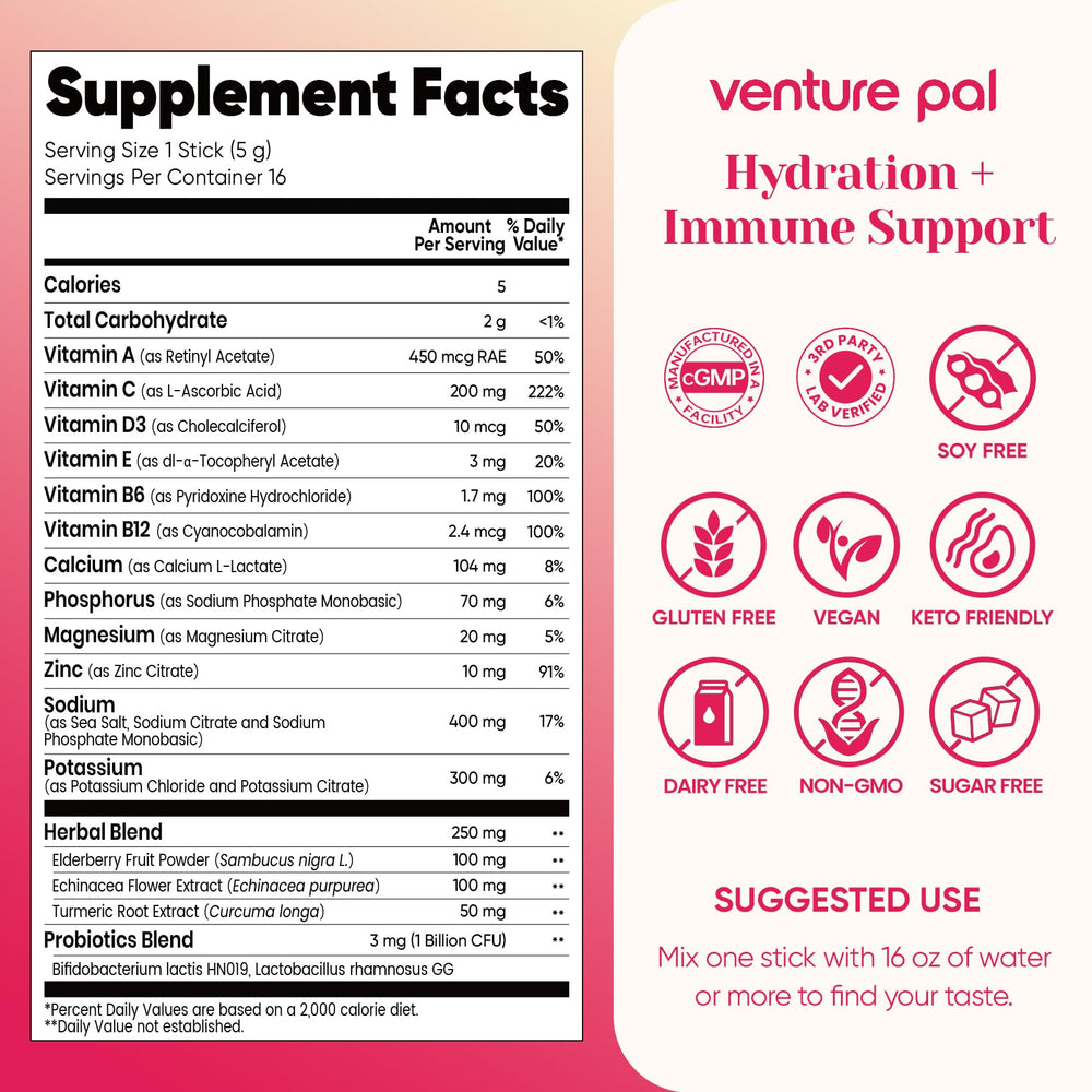Venture Pal elderberry-turmeric-echinacea mix highlighting herbal blend for immune support