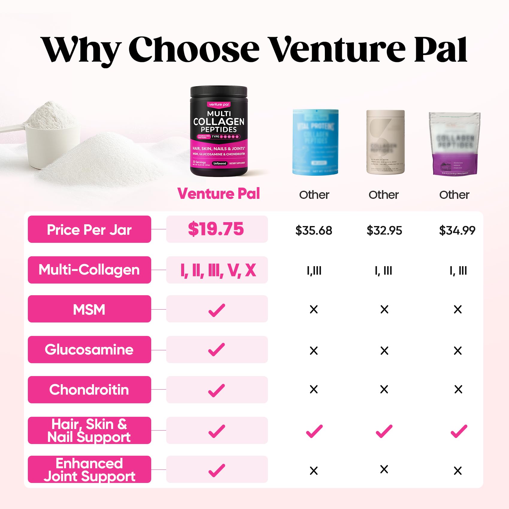 Scoop of Venture Pal powder ready to mix for a quick daily boost