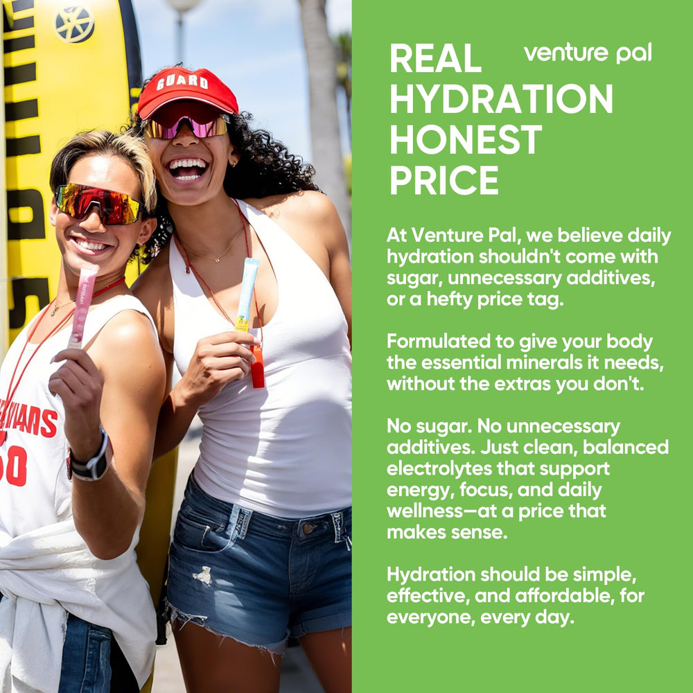 Party recovery scene with Venture Pal hydration after a night out.