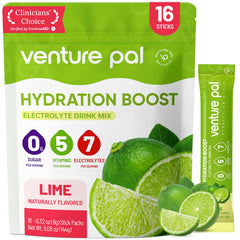 Venture Pal sugar-free electrolyte packets front view for daily hydration.