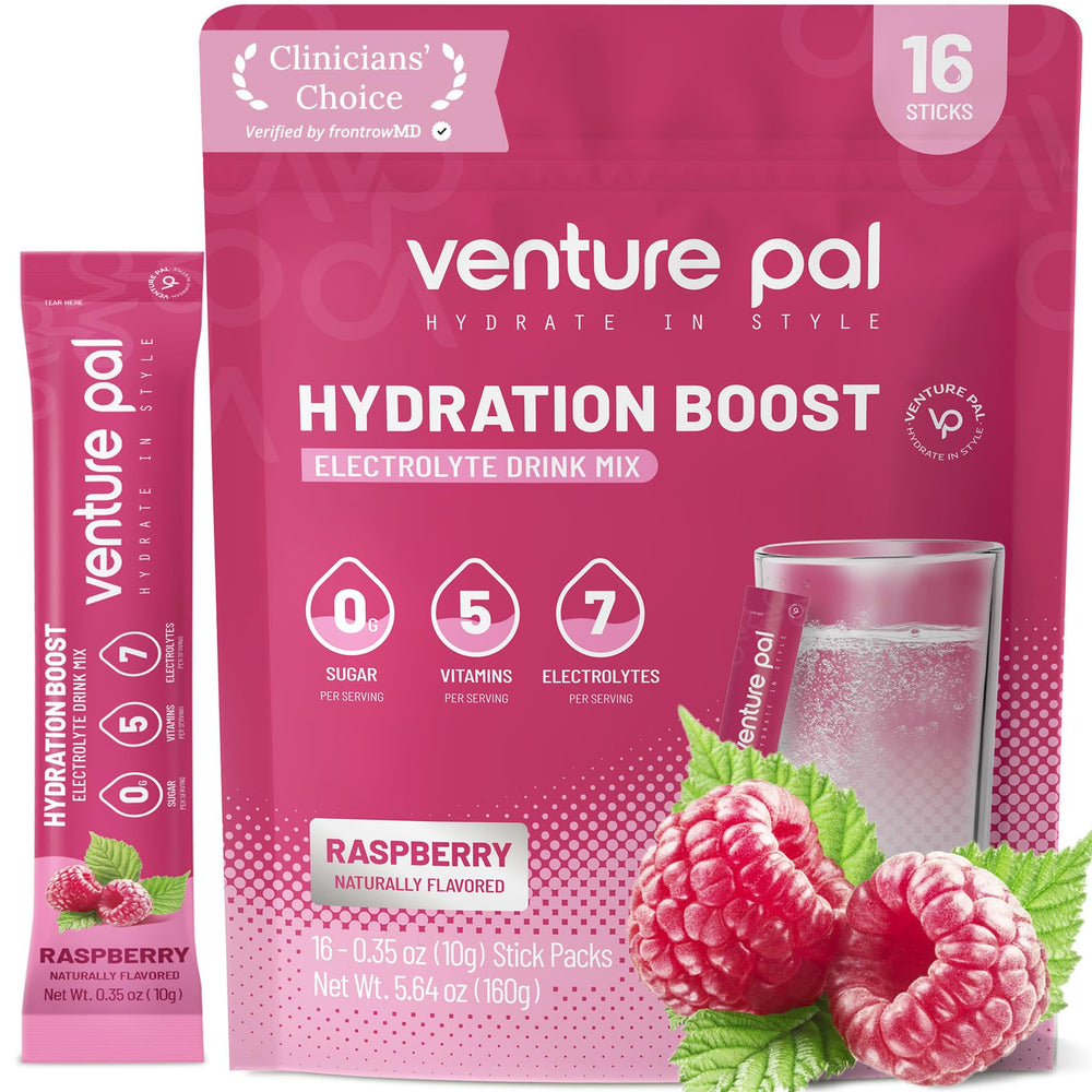 Venture Pal Sugar Free Electrolytes Powder Stick front view for quick, sugar-free hydration.