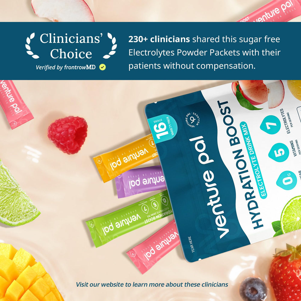 Travel-friendly sachet by Venture Pal for convenient hydration anywhere.