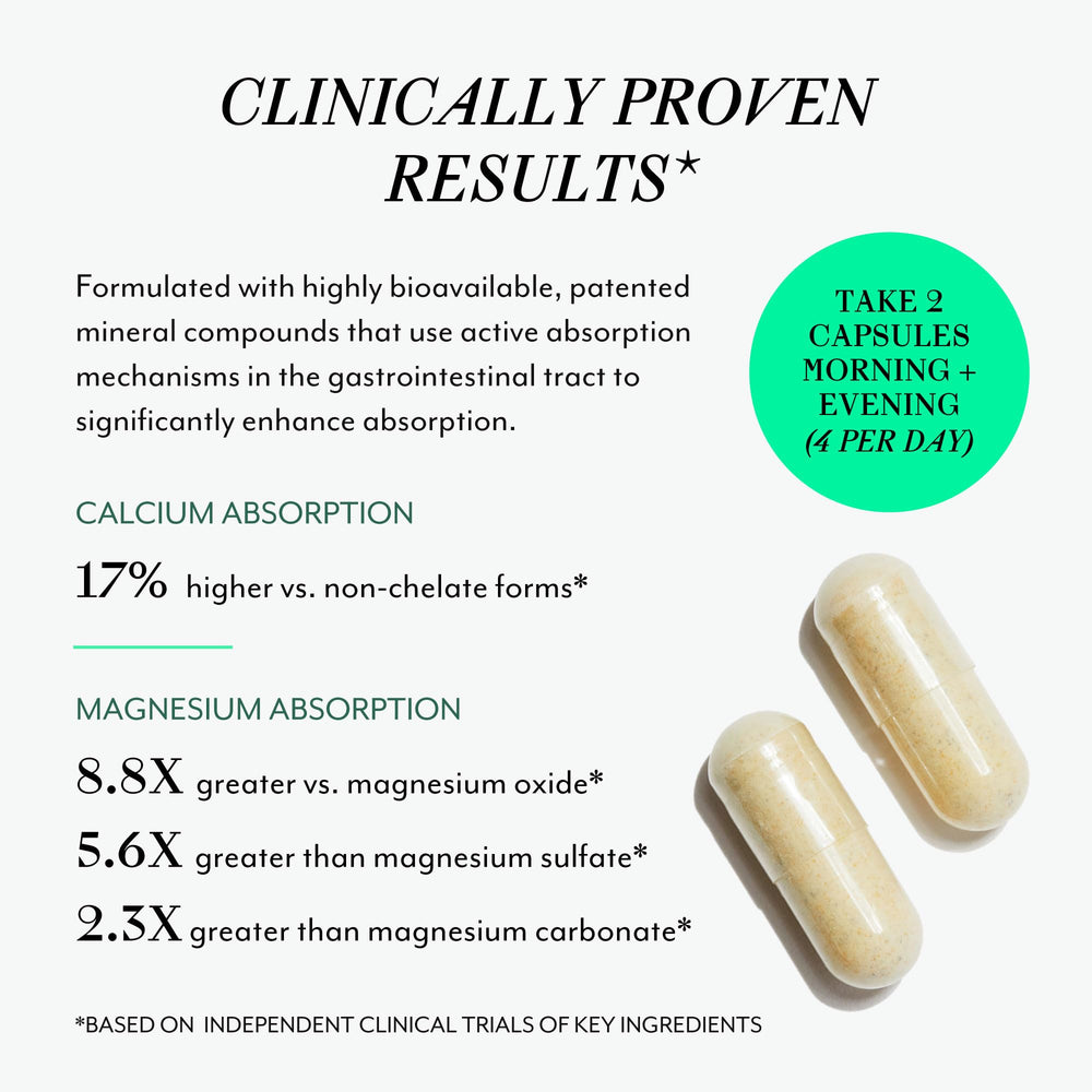 Veracity Selfcare multivitamin bottle label shot emphasizes calcium and magnesium.