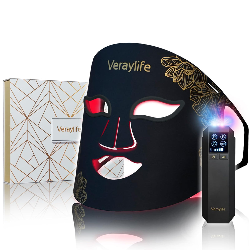 Veraylife red-light mask LED-beads close-up for at-home facial routine