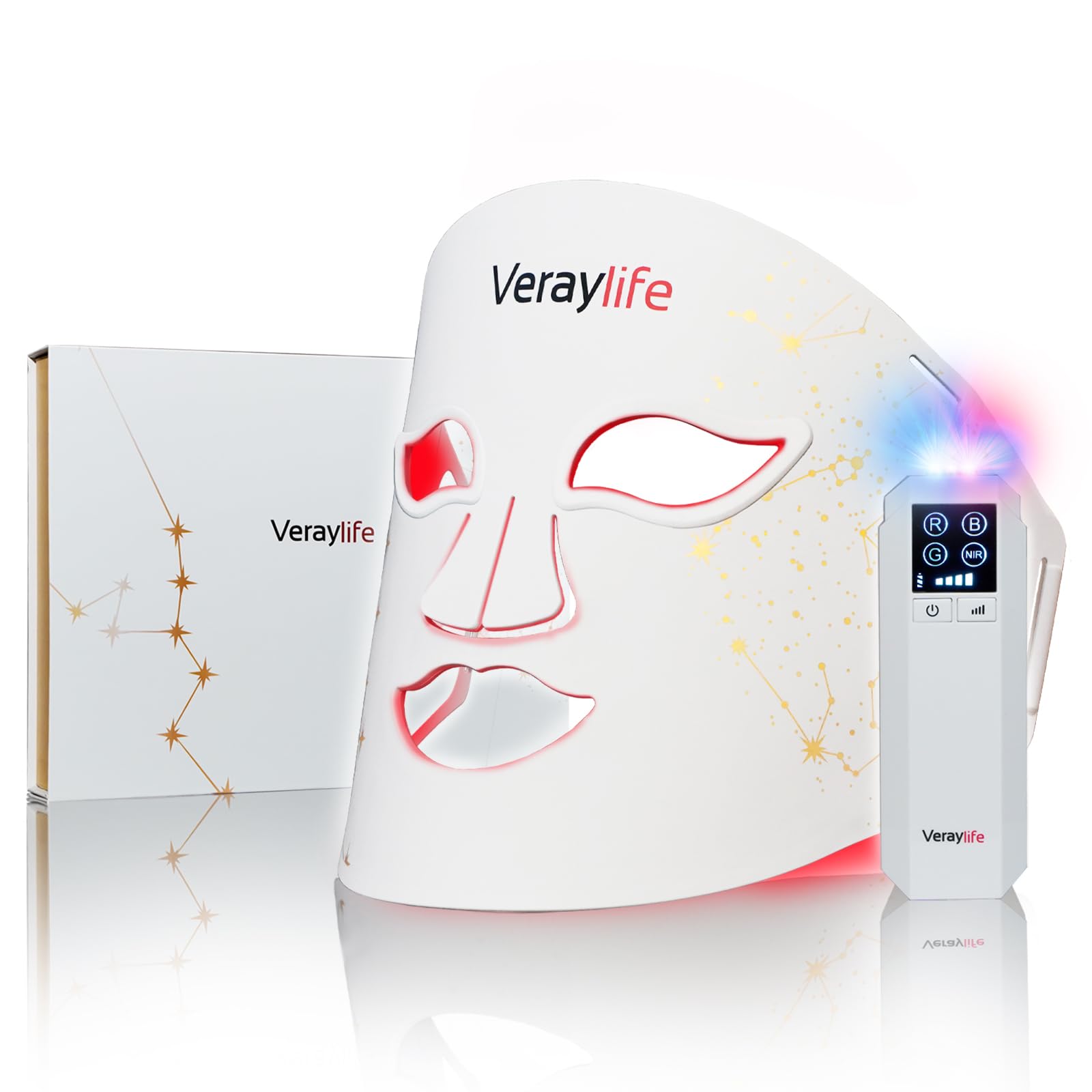 Veraylife red light therapy mask on face highlights gentle skin rejuvenation options