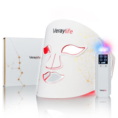 Veraylife red light therapy mask on face highlights gentle skin rejuvenation options