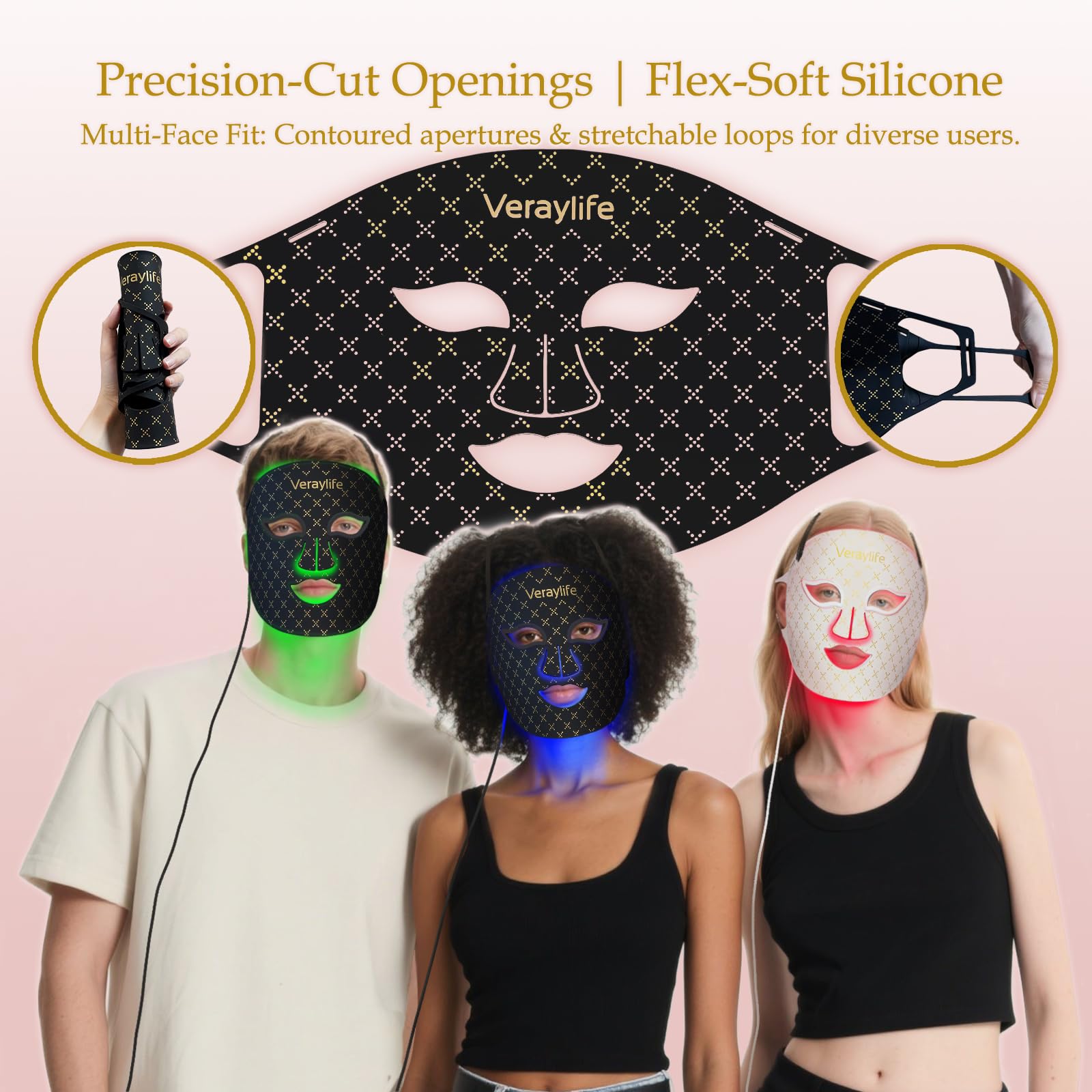 Veraylife soft silicone ergonomic strap for comfortable wear.