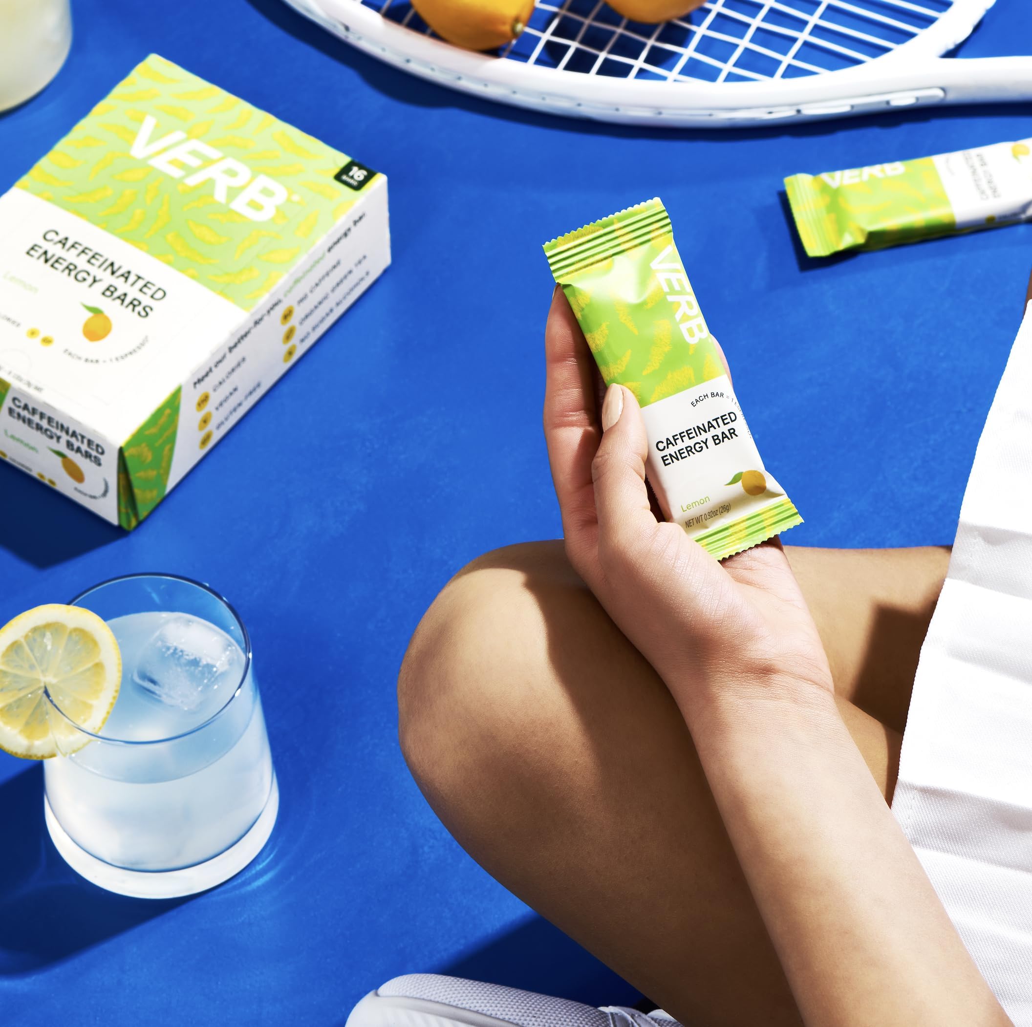Verb Energy Bar Lemon texture close-up highlighting soft, chewy bite.