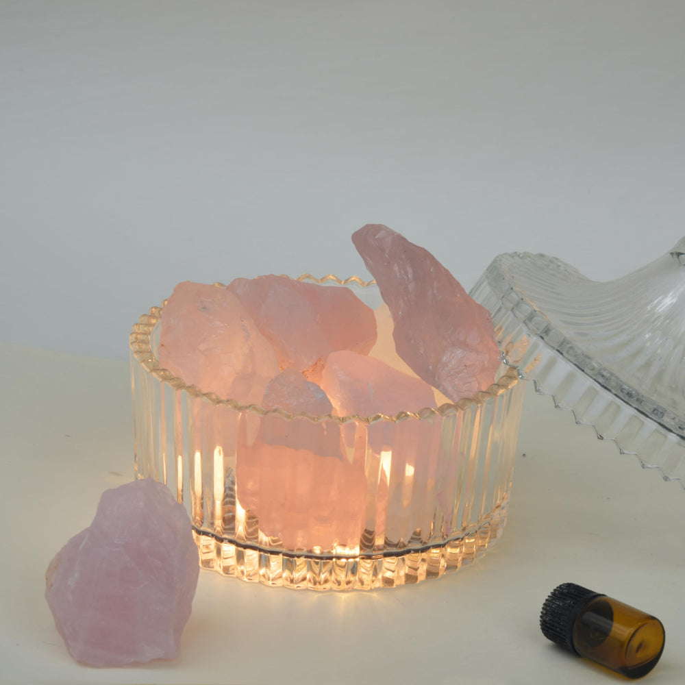 Verdalith rose quartz rough crystal for gifting and collection