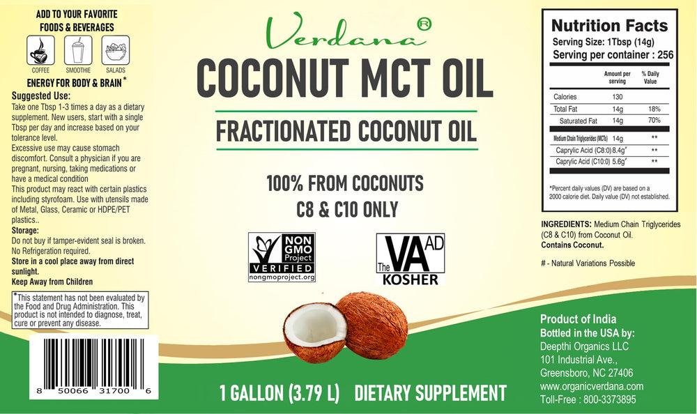 Verdana Coconut MCT Oil in a kitchen setup ready to enhance keto coffee.