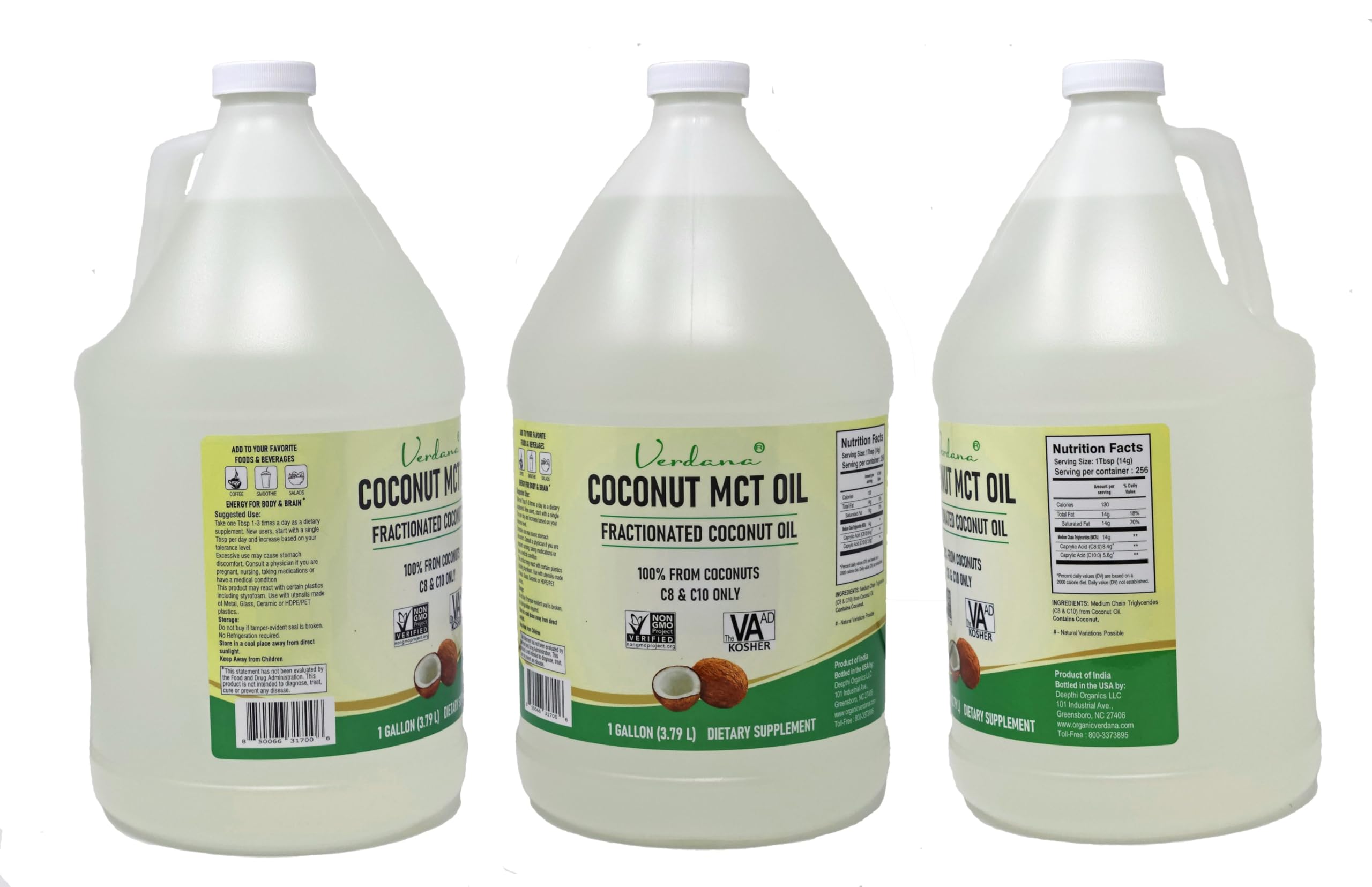Verdana Coconut MCT Oil pour close-up highlighting smooth absorption.