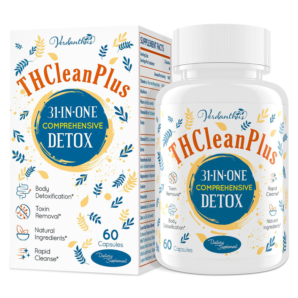 Verdanthus 31-in-1 Detox bottle on a clean surface, highlighting overall wellness.