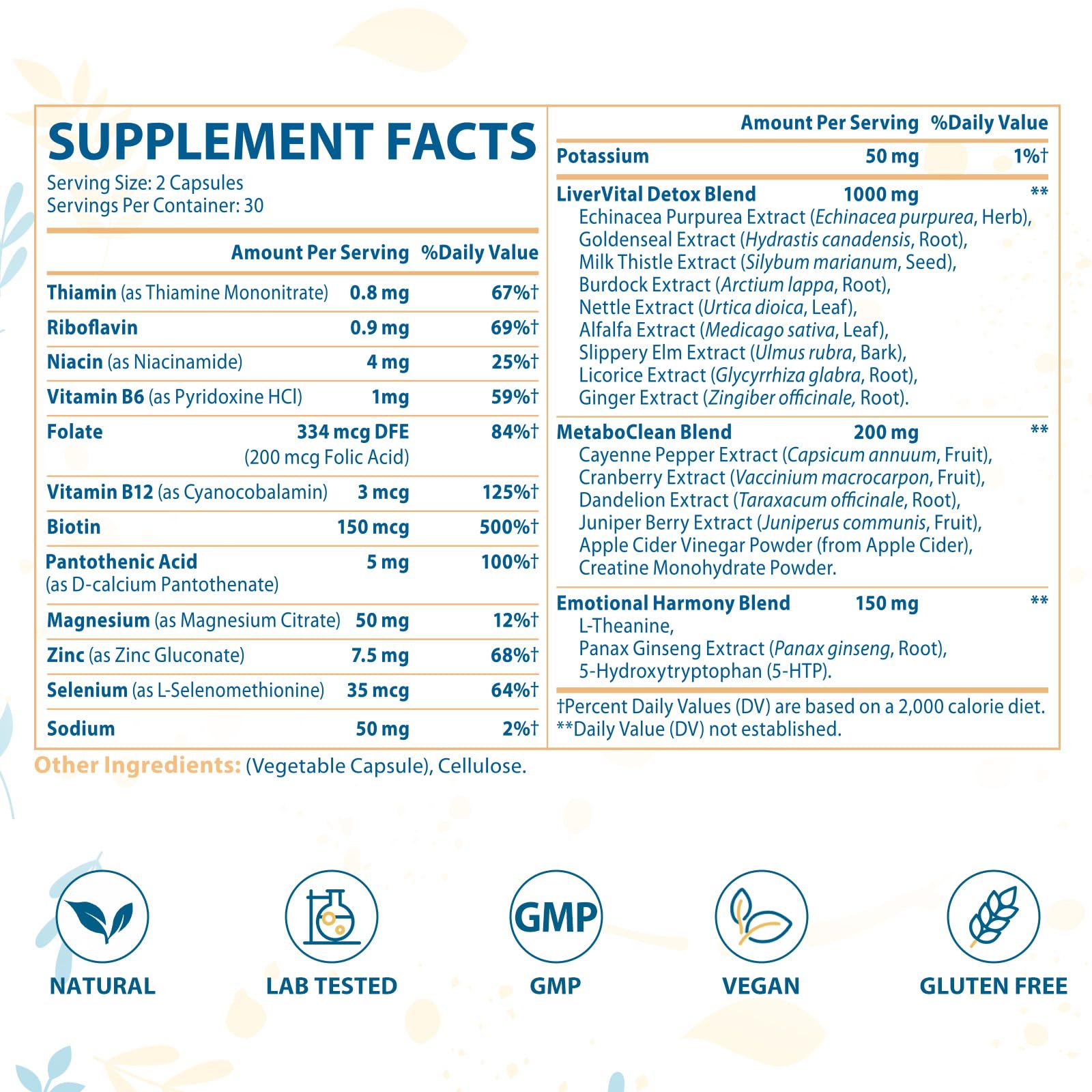 Verdanthus detox capsules closeup showing a natural blend for toxin support.