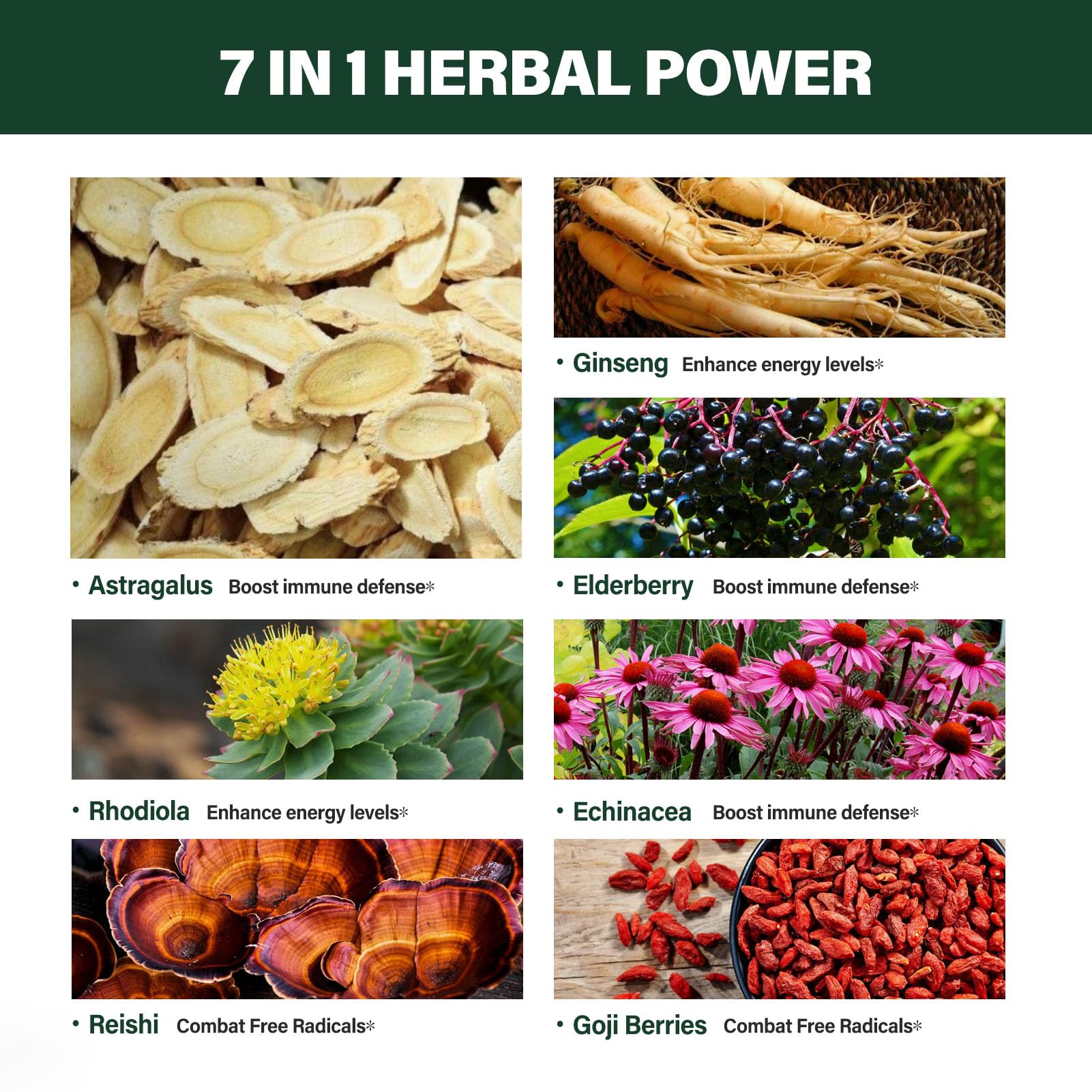 Verdeherb drops ingredients label highlights plant-based immune support.