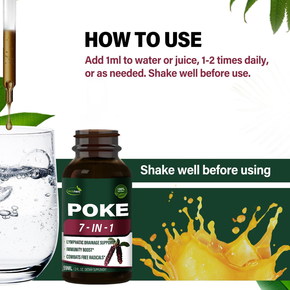 Verdeherb Poke Drops bottle with herbs, illustrating plant-forward wellness.